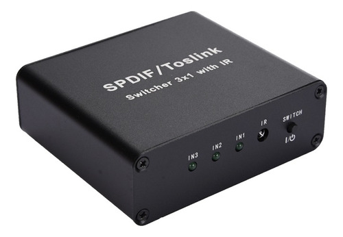 Conmutador De Audio De Fibra Digital Spdif / Toslink 3 De 1