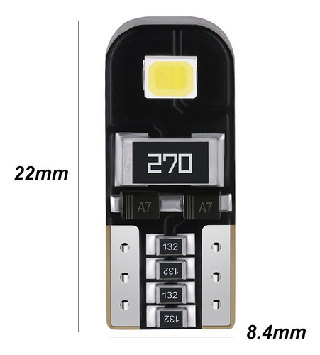 X10 Ampolletas Luz Led Cola De Pescado T10 Blanco Frio