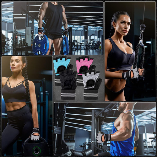Guantes Para Gym Con Protección Muñequeras, Guantes