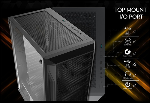 Imagen 8 de 10 de Gabinete Gamer Xigmatek Gaming X 6 Fanes Argb Controladora