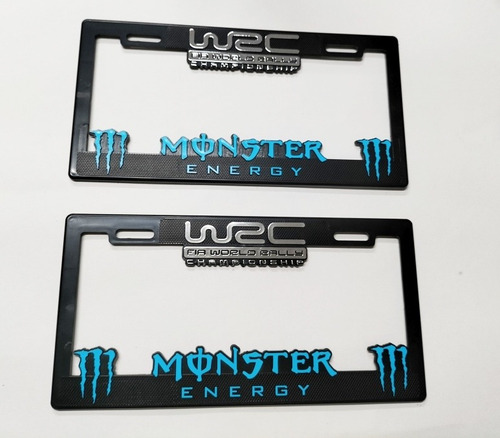 Porta Placas Para Autos Marca Monster Energy Azul