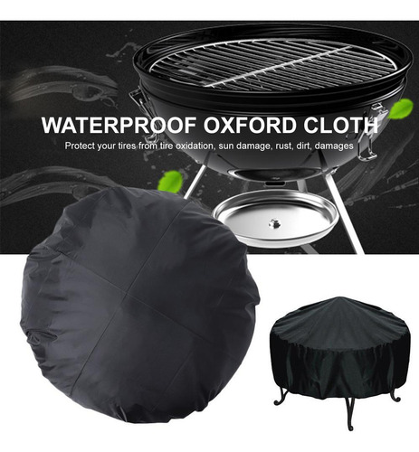 Funda De Tela Oxford Redonda For Parrilla Impermeable Con C