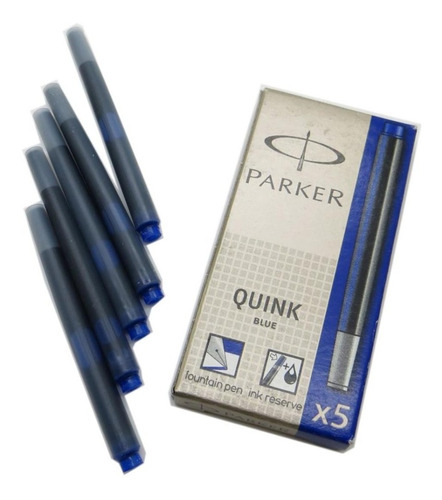 Tinta Para Pluma Parker (cartuchos Largos) - Azul
