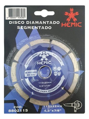 Disco Diamantado Hemic 4 1/2 Segmentado