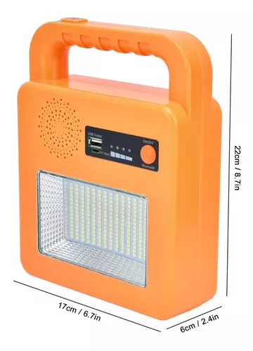 Foco Solar Led Recargable 1000W Carcasa Naranja