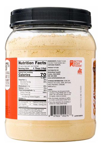 Pbfit Todos Los Naturales De Mantequilla De Maní En Polvo, P