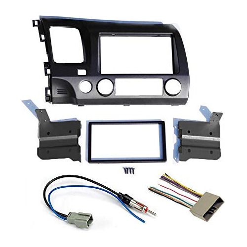 Grey Aftermarket Radio Stereo Double Din Install Dash Kit Db