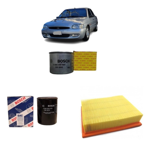 Kit Filtros Aceite Aire Combustible Ford Escort 1.8 Endura 