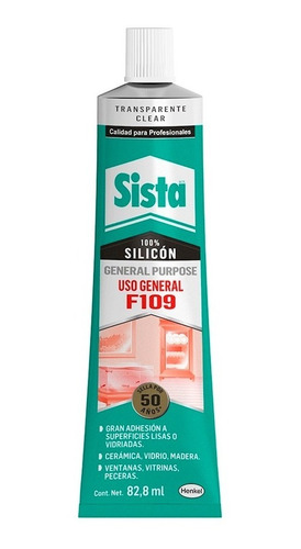 Silicón Transparente 82ml F109 Sista Uso General