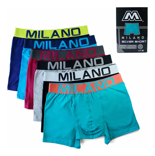 3 Boxer De Algodón Milano Para Hombre Colores Surtidos