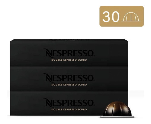 30 Cápsulas De Café Nespresso Vertuo Double Espresso Scuro