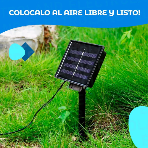 Guirnalda Luz Led Cálidas Efectos Solar Estaca Navidad 100l