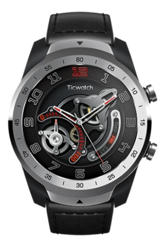Smartwatch Mobvoi TicWatch Pro 1.4" caixa 45mm de  fibra de carbono e náilon  prata, pulseira  preta WF12096
