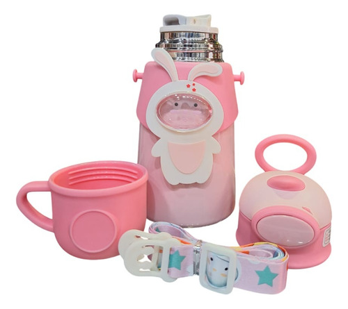 Botella Térmica Frio/calor Infantil De Acero Inox 500ml Rosa