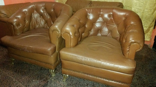 Imagen 4 de 7 de Muebles Sofás Butacas Antiguas Capitone De Cuero Original