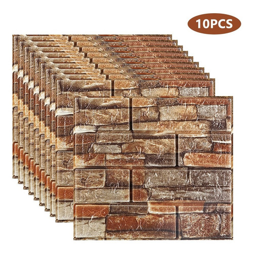 Imagen 1 de 7 de 3d Pegatina Pared Patron Ladrillo Espuma Papel Tapiz 35*30cm