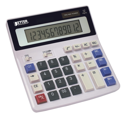 Calculadora Better Office Lcd De 12 Dígitos En Blanco