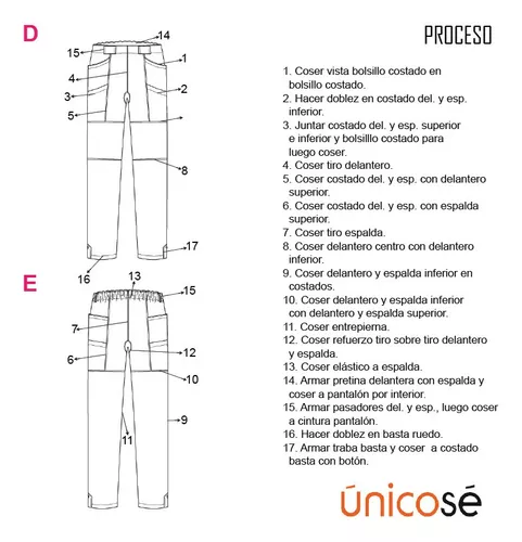 MOLDE: PANTALON DE TRABAJO MUJER RT 1836