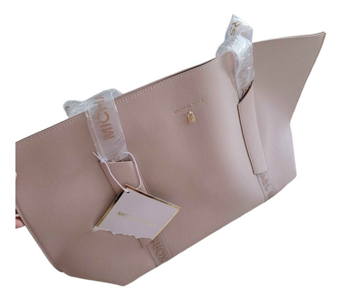 Michael Kors Tote Bag Beige/pink Con Correa Transparente