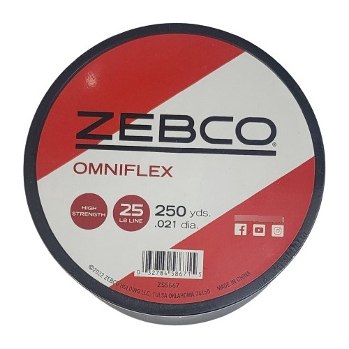 Linea 25 Lb Sedal Zebco Omniflex 228 Mts Caña Pesca Linea