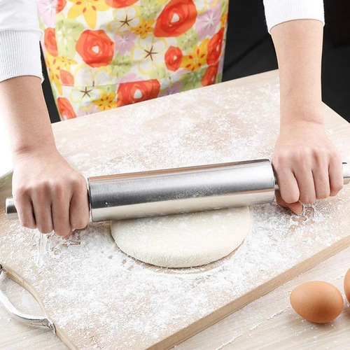 Imagem 6 de 6 de Rolo De Massa Em Aço Inox Abrir Massa Pão Pizza Mimo Style