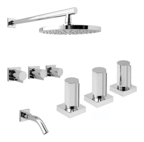 Imagen 1 de 5 de Juego Griferia Baño Peirano Toledo Ducha Bañera Bidet