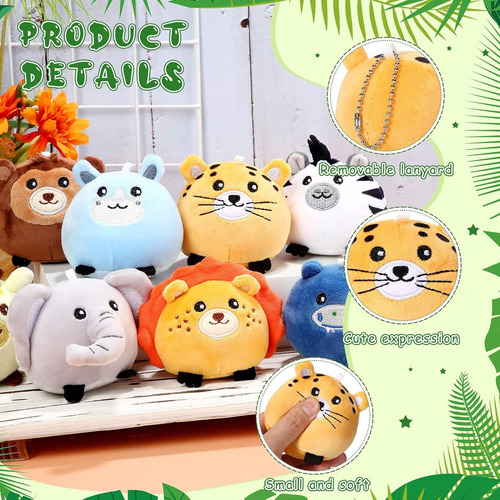 Skylety 9 Pcs Mini Plush Farm Animales De Peluche Animales D