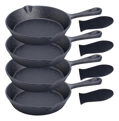 Sartén Antiadherente De Hierro Fundido Negro De 6 Pulgadas P