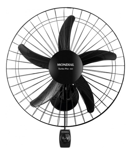 Ventilador De Parede Nvp-pro-50 Turbo 50cm Preto Mondial Diâmetro 50 cm Frequência 60 Material das pás Plástico Quantidade de pás 5 110V