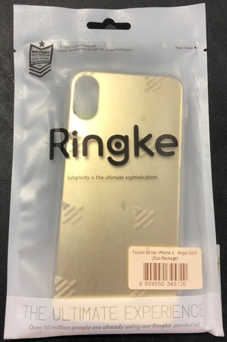 Imagen 1 de 7 de Funda Ringke Fusion iPhone X Dorado Royal Gold (eco Package)