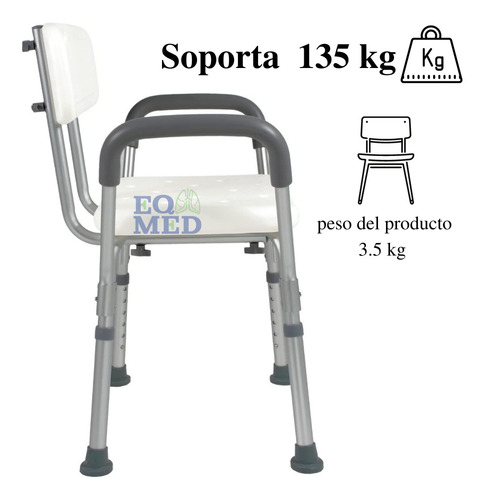 Silla Baño Discapacitados Ducha Banco Portatilajustable110kg