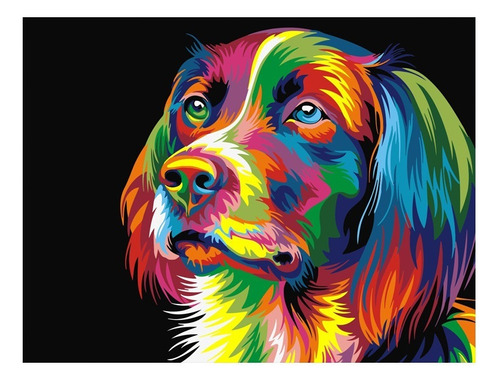 Kit De Pintura De Perros De Colores, Pintura Al Óleo Digital