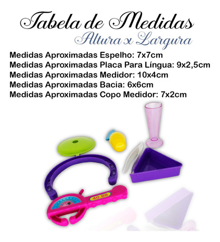Imagem 3 de 7 de Brinquedo Kit Medico Infantil 6pç Espelho Copo Medidor Bacia