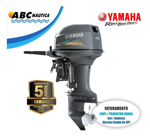 Imagem 1 de 4 de Motor De Popa Yamaha 40hp Partida Elétrica - Leia Anúncio