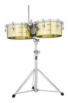 Comprar Latin Percussion Lp257-b Timbales 14 Y 15 De Latón Con Atril