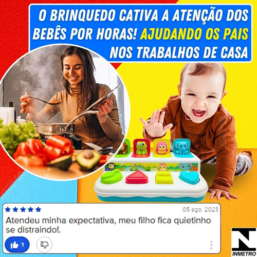 Kit Brinquedo Encaixe Para Bebê Turminha Pop + Cubo 7 Em 1