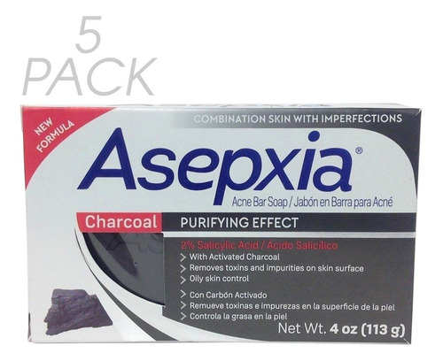 Asepxia Jabon Limpiador De Efecto Purificador De Carbon De 4