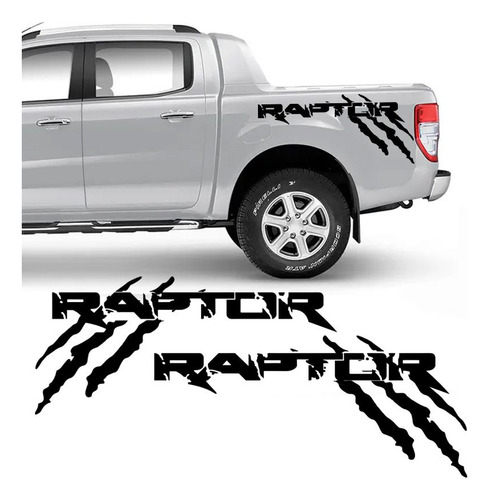 Kit Faixa Ford Ranger Raptor 2013/19 Adesivo Lateral Preto