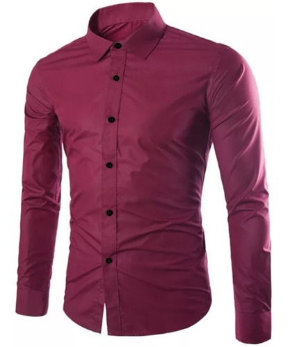 Camisas Lisas Entalladas Elástizadas Slim Fit