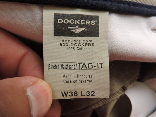 Pantalón Dockers Talla 38 X 32 Hombre Café Original Gabardin