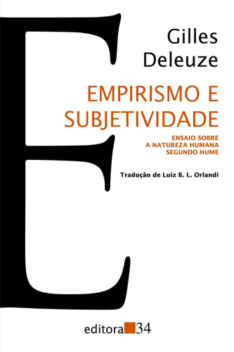 Empirismo e subjetividade, de Deleuze, Gilles. Série Coleção Trans Editora 34 Ltda., capa mole em português, 2012
