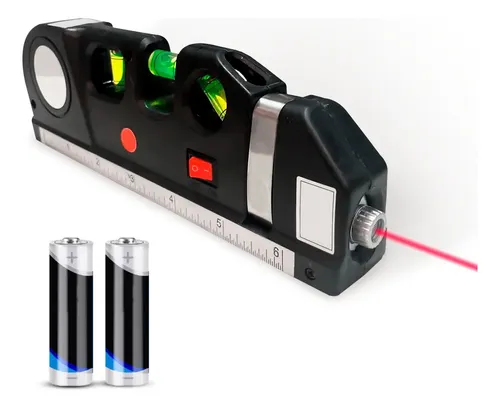 Nível A Laser 3 Linhas E Trena Régua Nivelador A Pilha Aaa