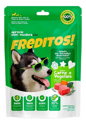 Petisco Para Cães Freditos Carne E Vegetais 50g
