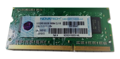 Memoria Novatech 2gb Ddr3 1600mhz! 1.35v Laptops Oem