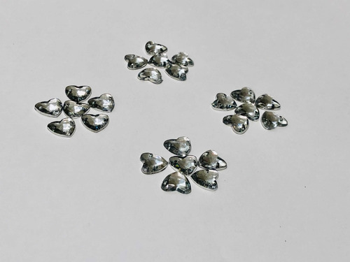 100 Piedras Para Coser De Corazón Transparentes 8 Y 10mm