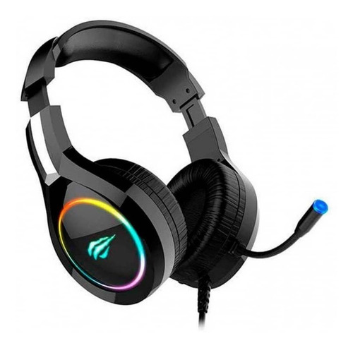 Imagen 4 de 7 de Audífonos gamer Havit H2232D negro con luz rgb LED