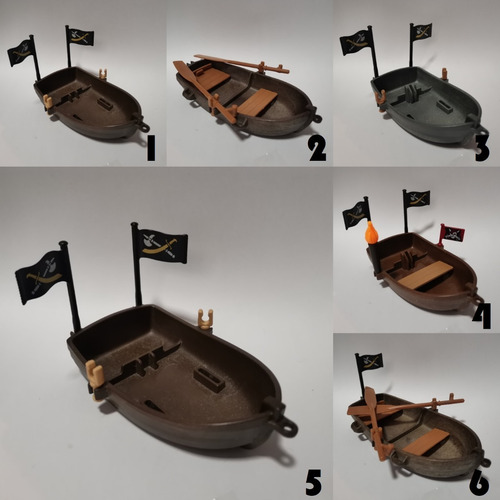 Imagen 1 de 1 de Playmobil Botes Piratas C/remos Varios Colores Barco Pirata