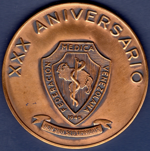 Medalla Xxx Aniversario Federación Médica Venezolana 1975