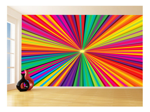 Adesivo De Parede Geométrico Abstrato Colorido 3,5m² Gmt99