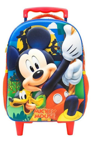 Mochila De Rodinha Escolar G 3d Mickey Mouse Original Disne